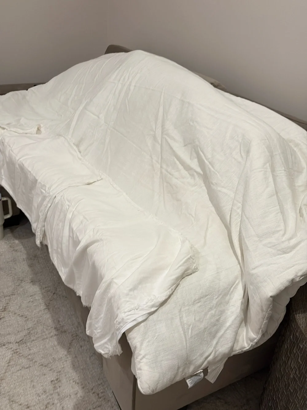 White Linen King comforter Cover - Soft White Bedding